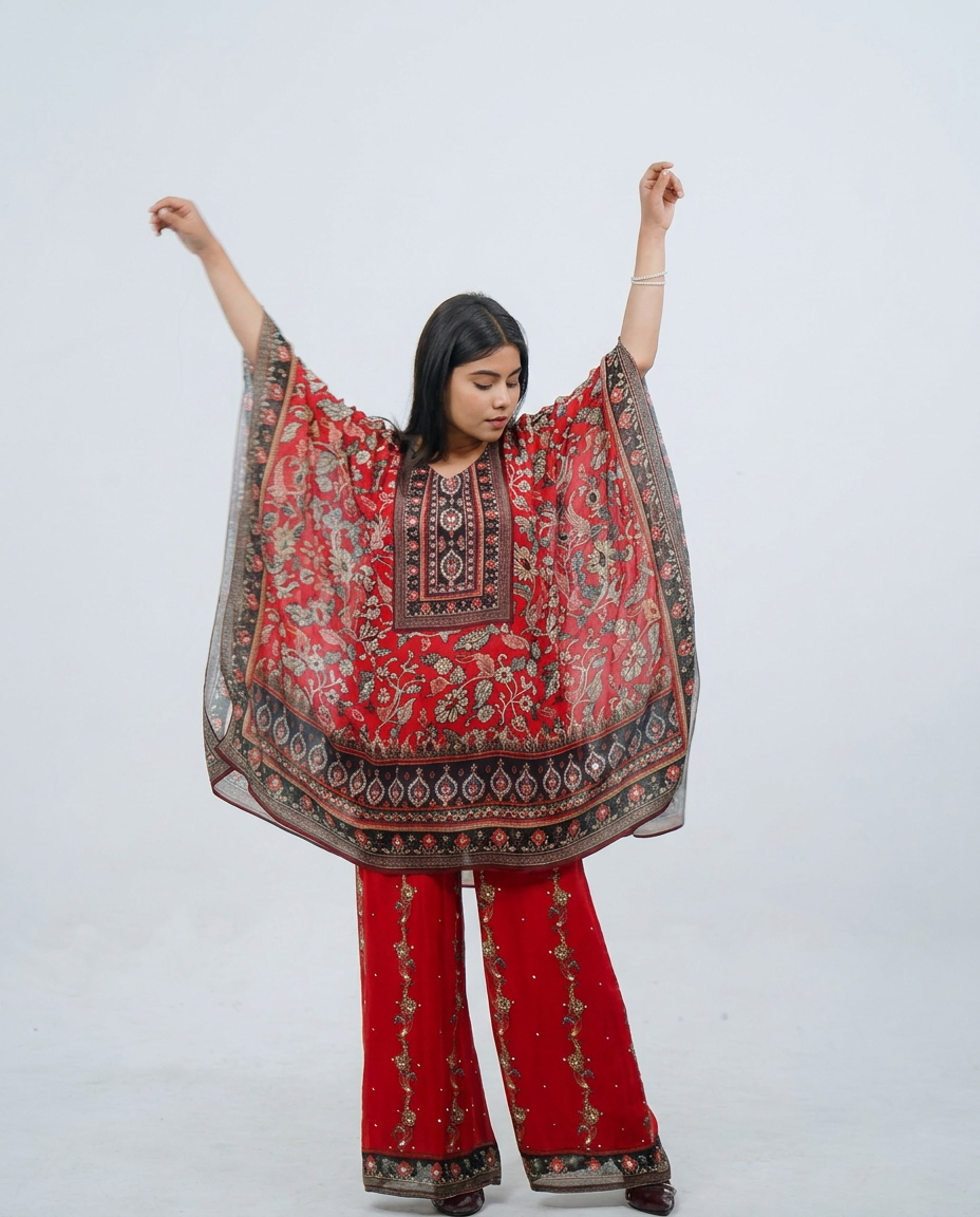 Muslin Printed Kaftan Cord-set