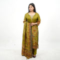 Olive Green Crepe-Blend Kurta Set