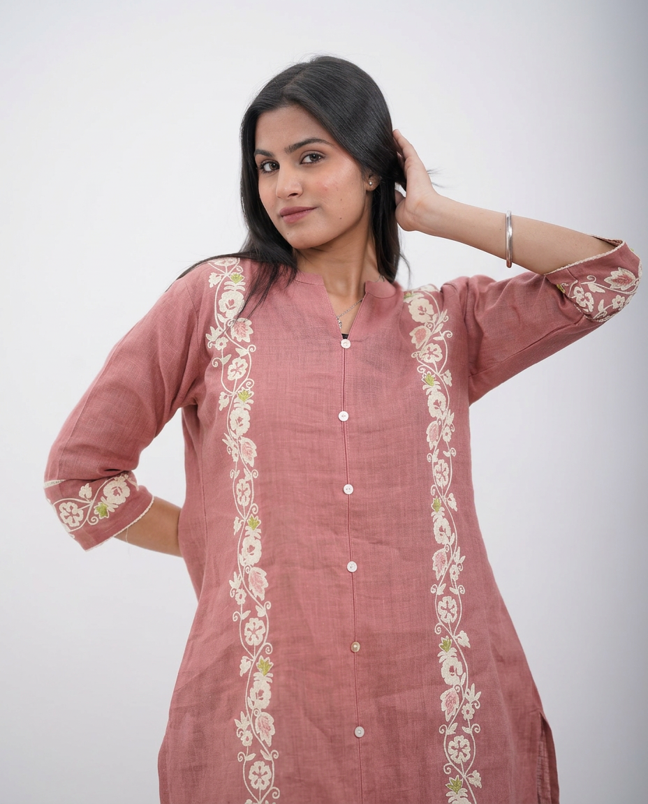 Elegant Onion-Base Linen Top