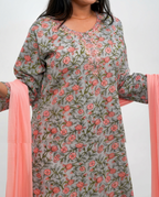 Pastel Grey and Pink Kurta set
