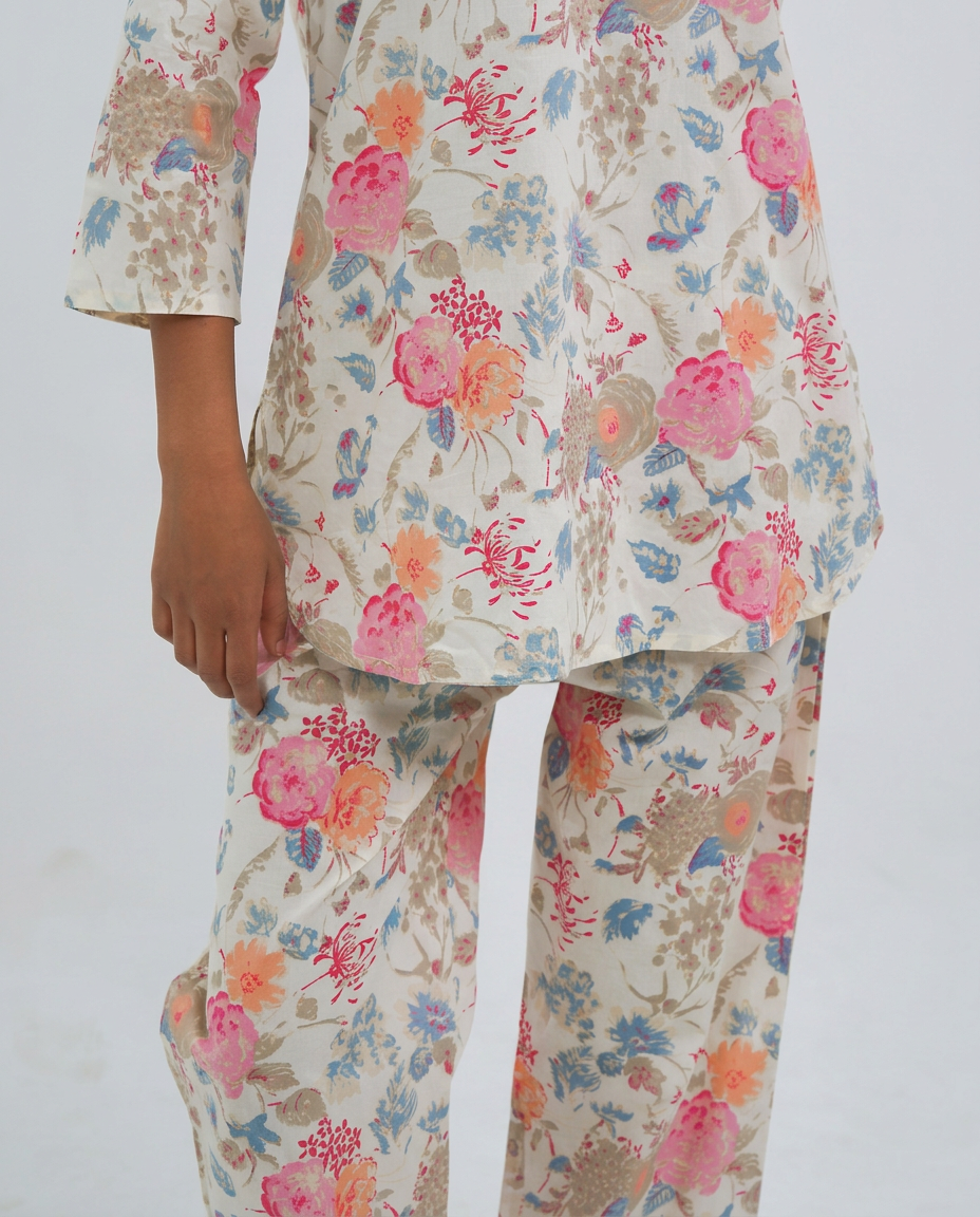 Pastel Floral Cotton Cord-set