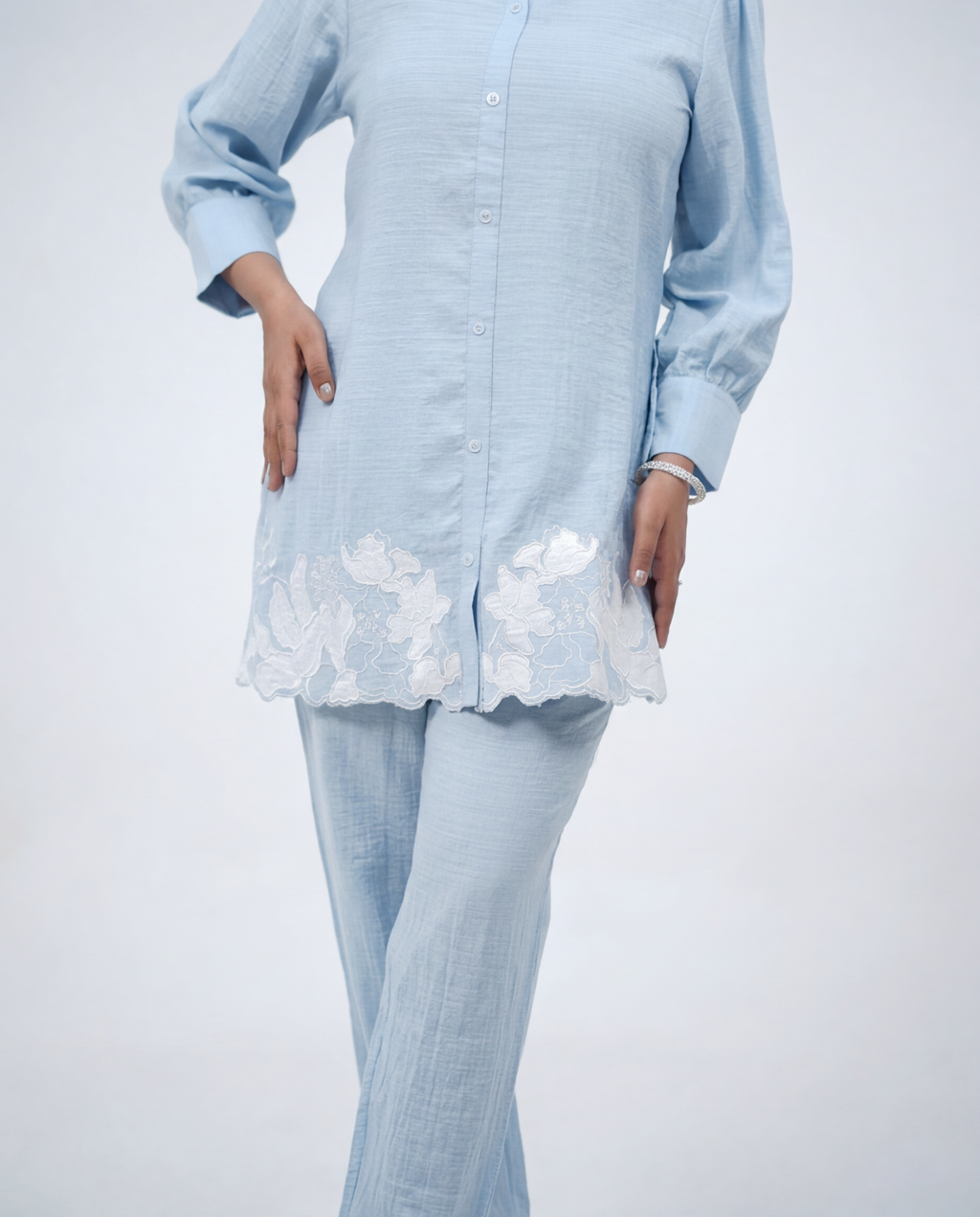 Sky Blue Cotton Cord-set