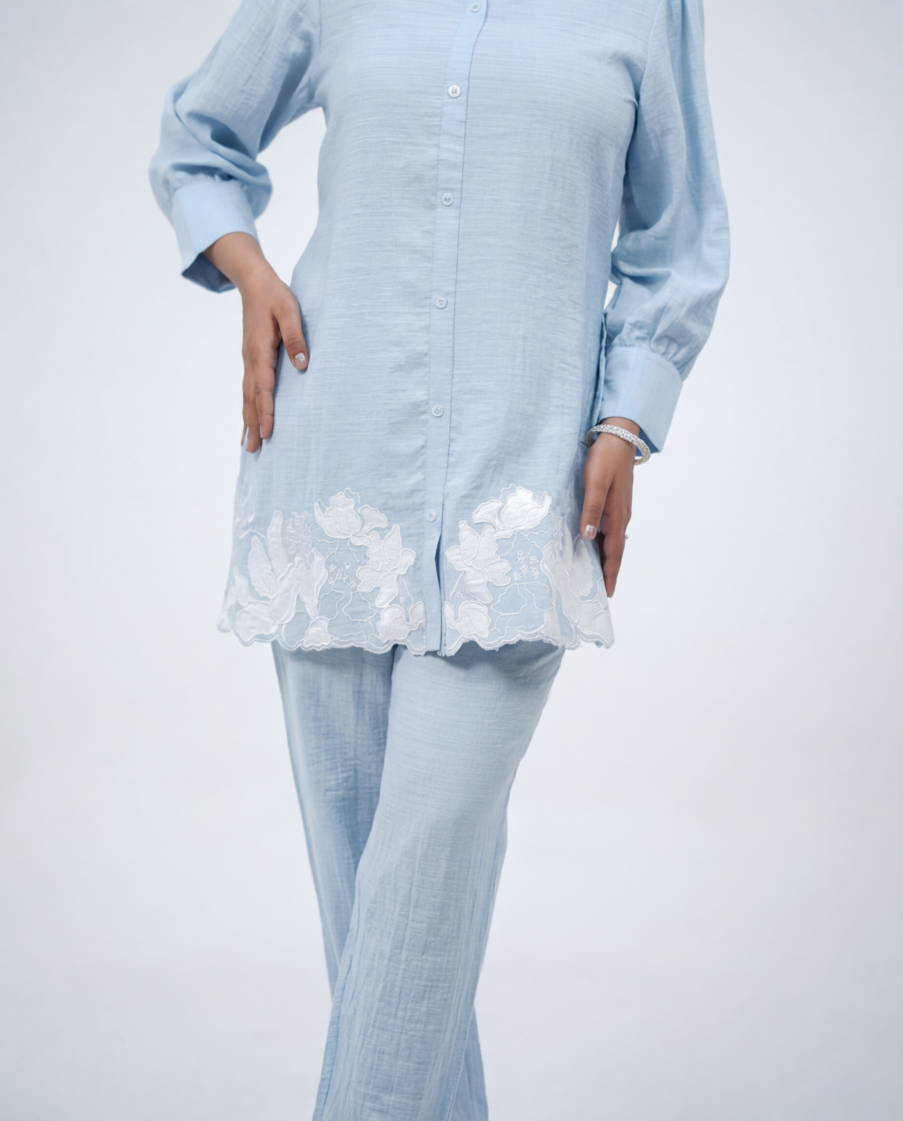 Sky Blue Cotton Cord-set