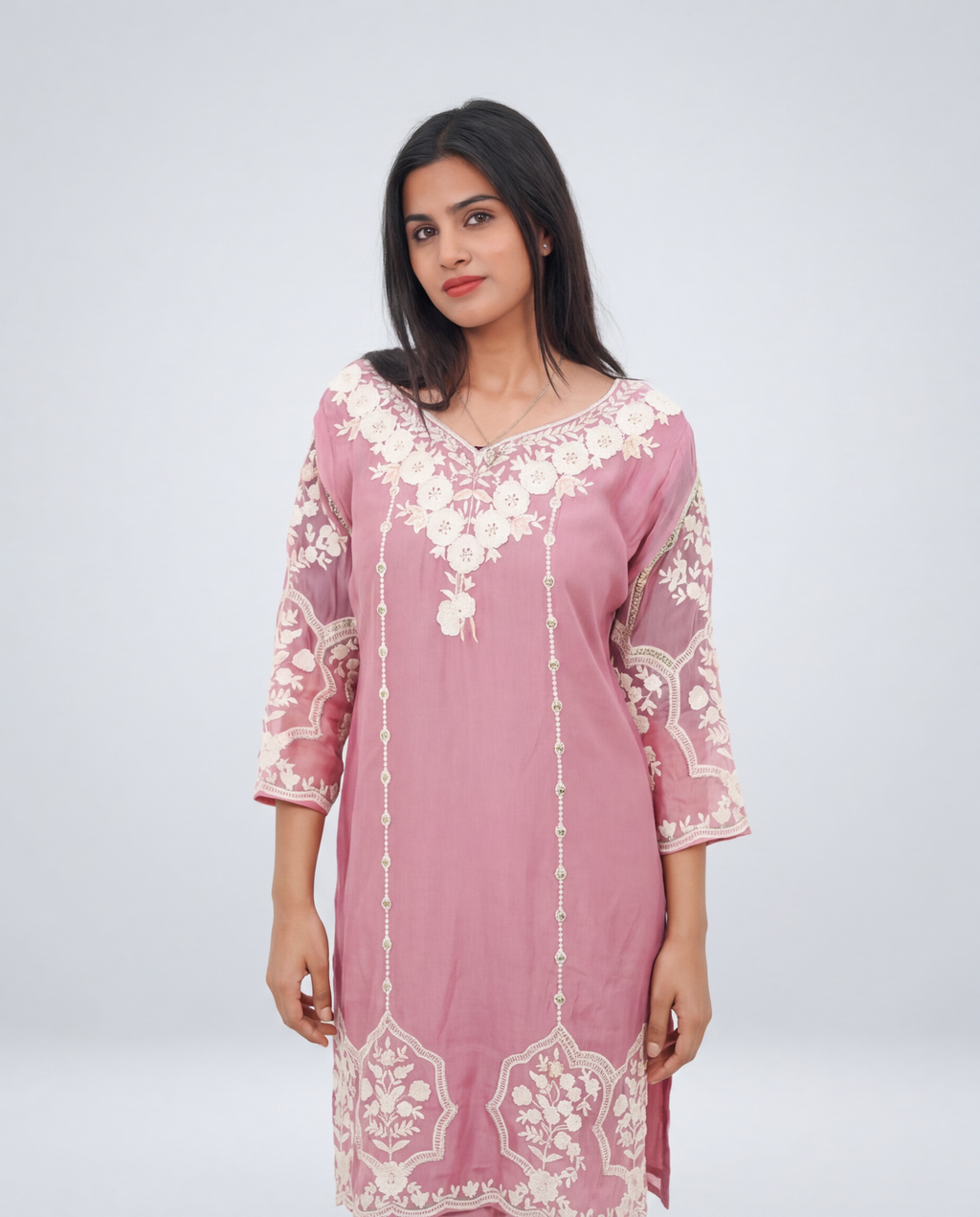 Muslin Base Onion Tone Kurta set