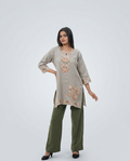 Beige linen-texture Top