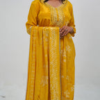Yellow Base Kurta set