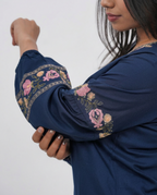 Elegant Blue V-Neck Top