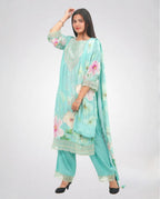 Pastel Floral Print  Kurta  Set