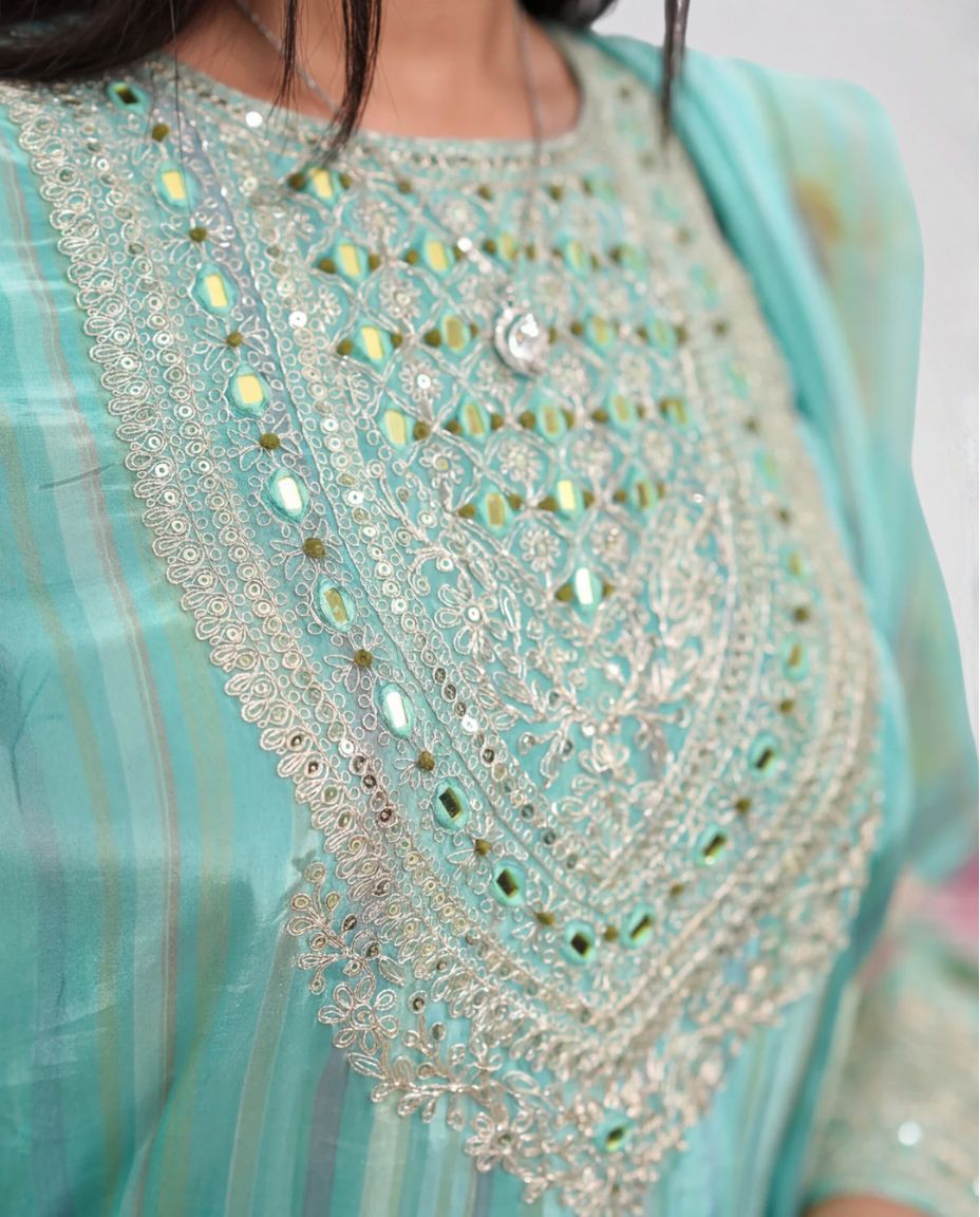 Pastel Floral Print  Kurta  Set