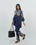 Navy Blue Cotton Cord-set
