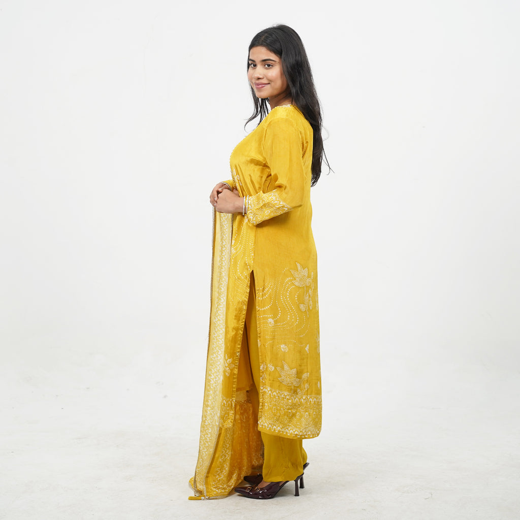 Yellow Base Kurta set
