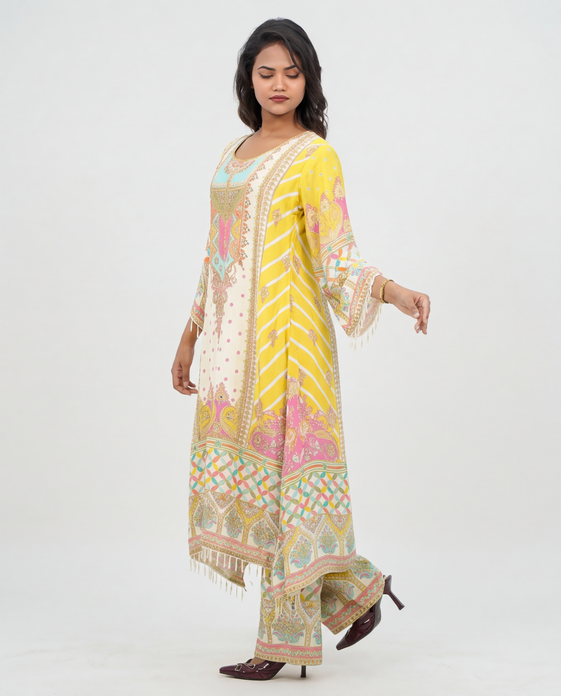 Yellow Muslin Kurta set