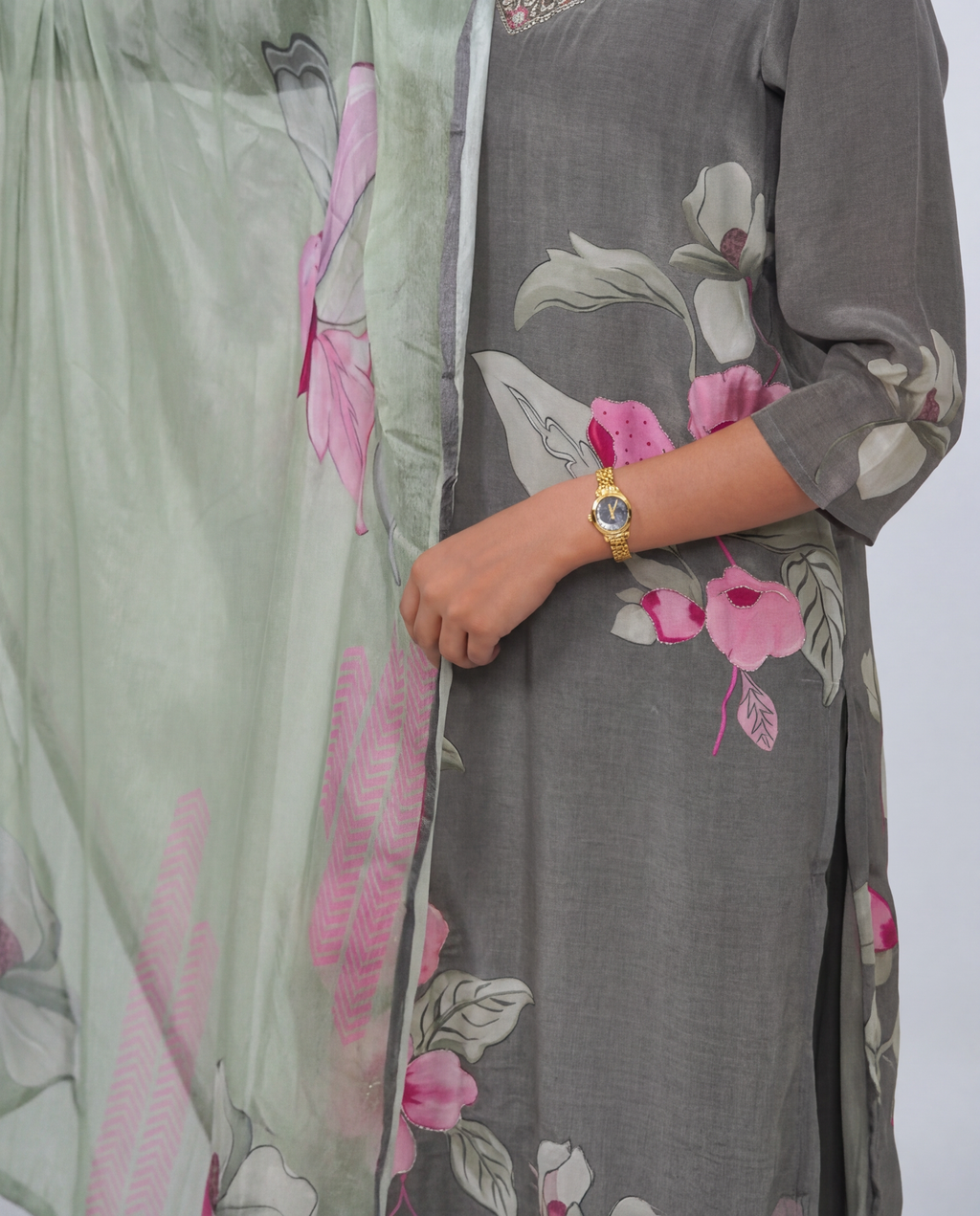 Grey Base Kurta set