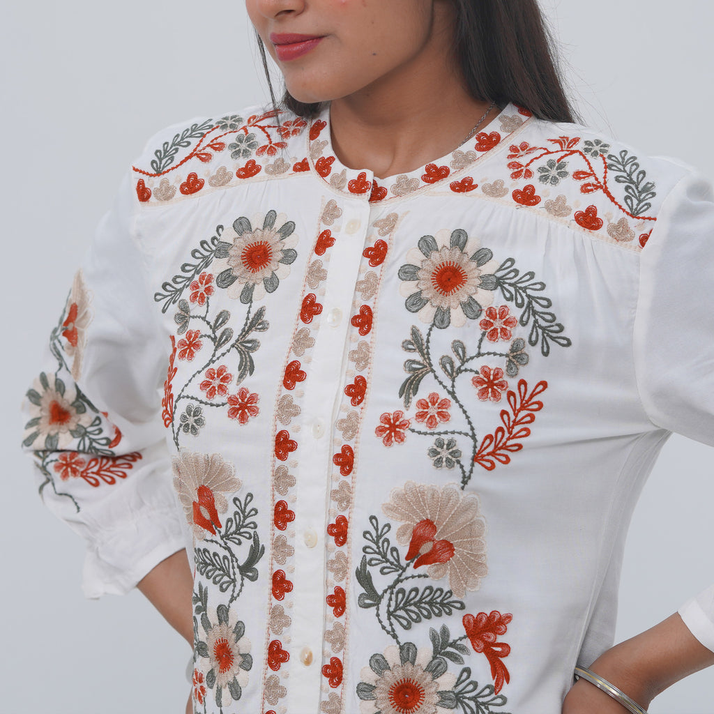 White Embroidered Kurta Set