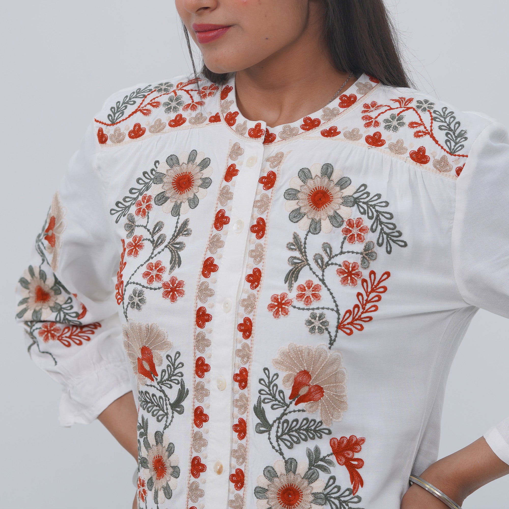 White Embroidered Kurta Set