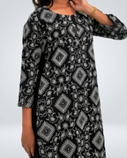 Black Muslin Embroidered Kurta set