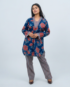 Deep Indigo Floral Cord-set