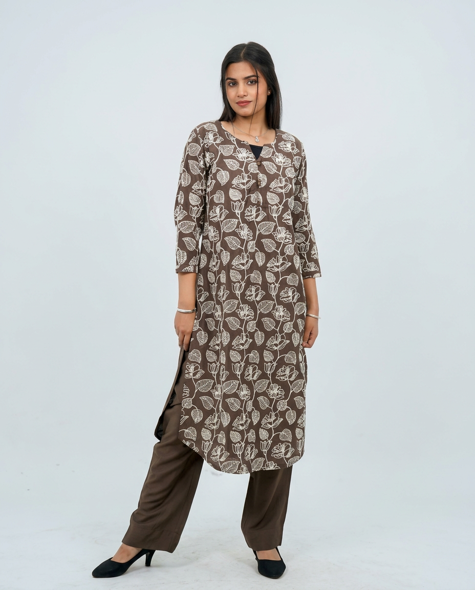 Brown Kurta  set
