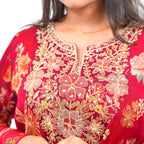 Wine-Toned Muslin Kurta Set