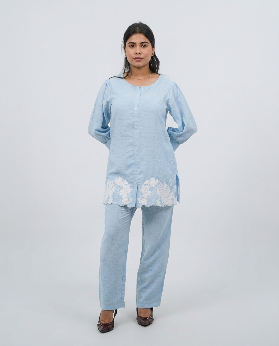 Sky Blue Cotton Cord-set