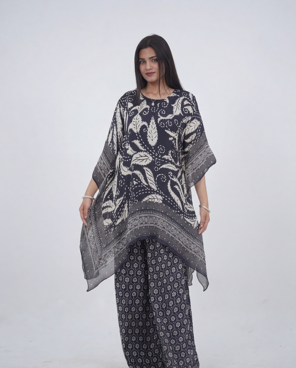 Muslin Printed Kaftan Cord-set