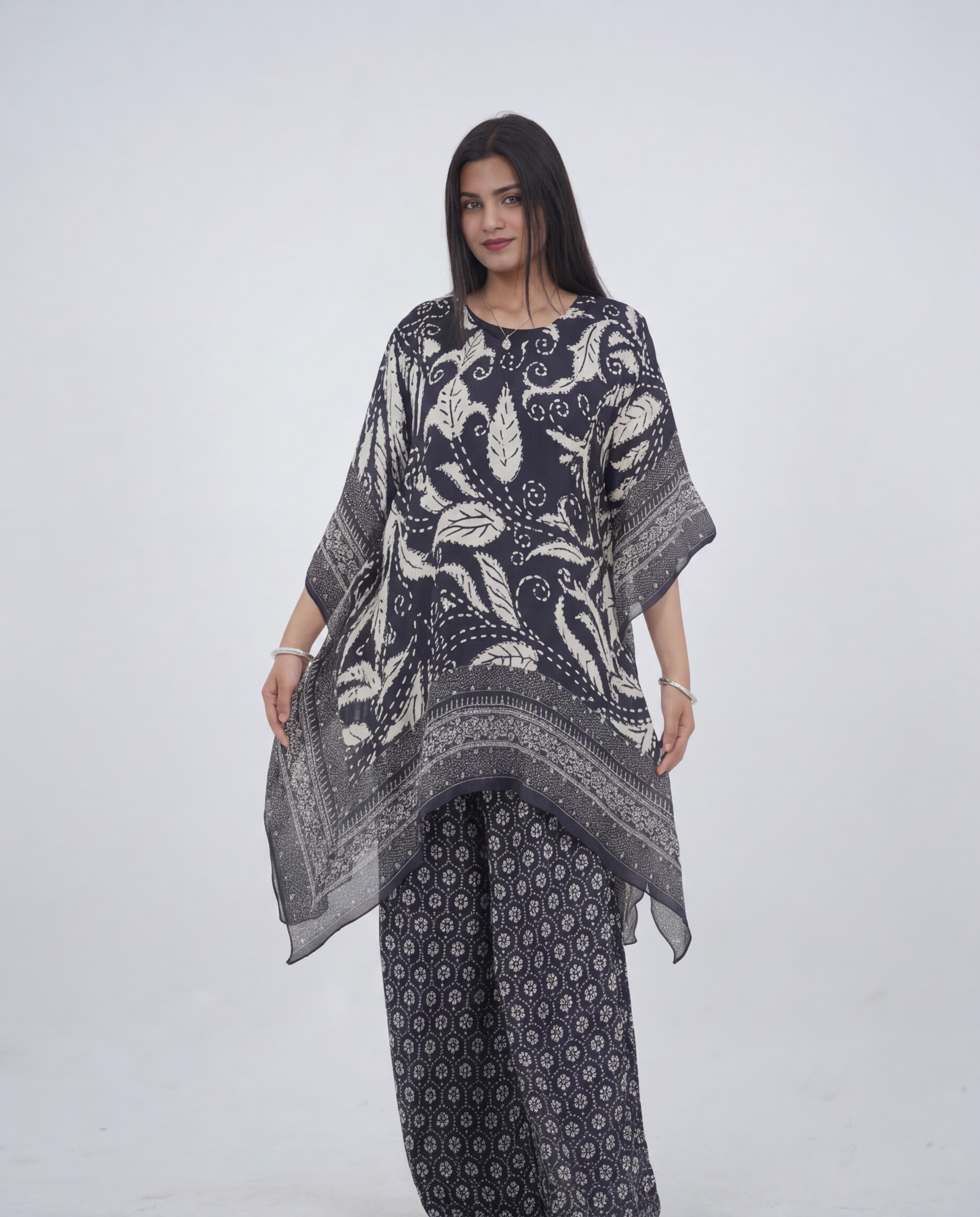 Muslin Printed Kaftan Cord-set