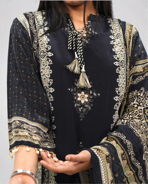 Black Crepe Cord-set