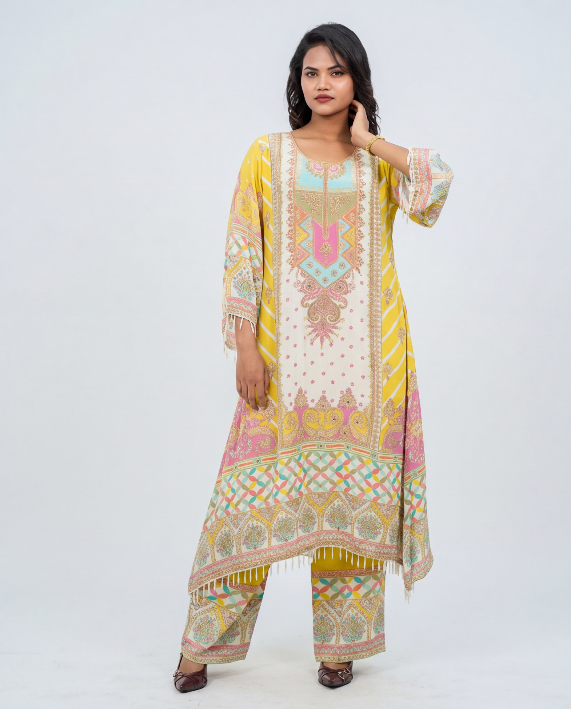 Yellow Muslin Kurta set