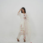 Off-White Cutwork Kurta  Set