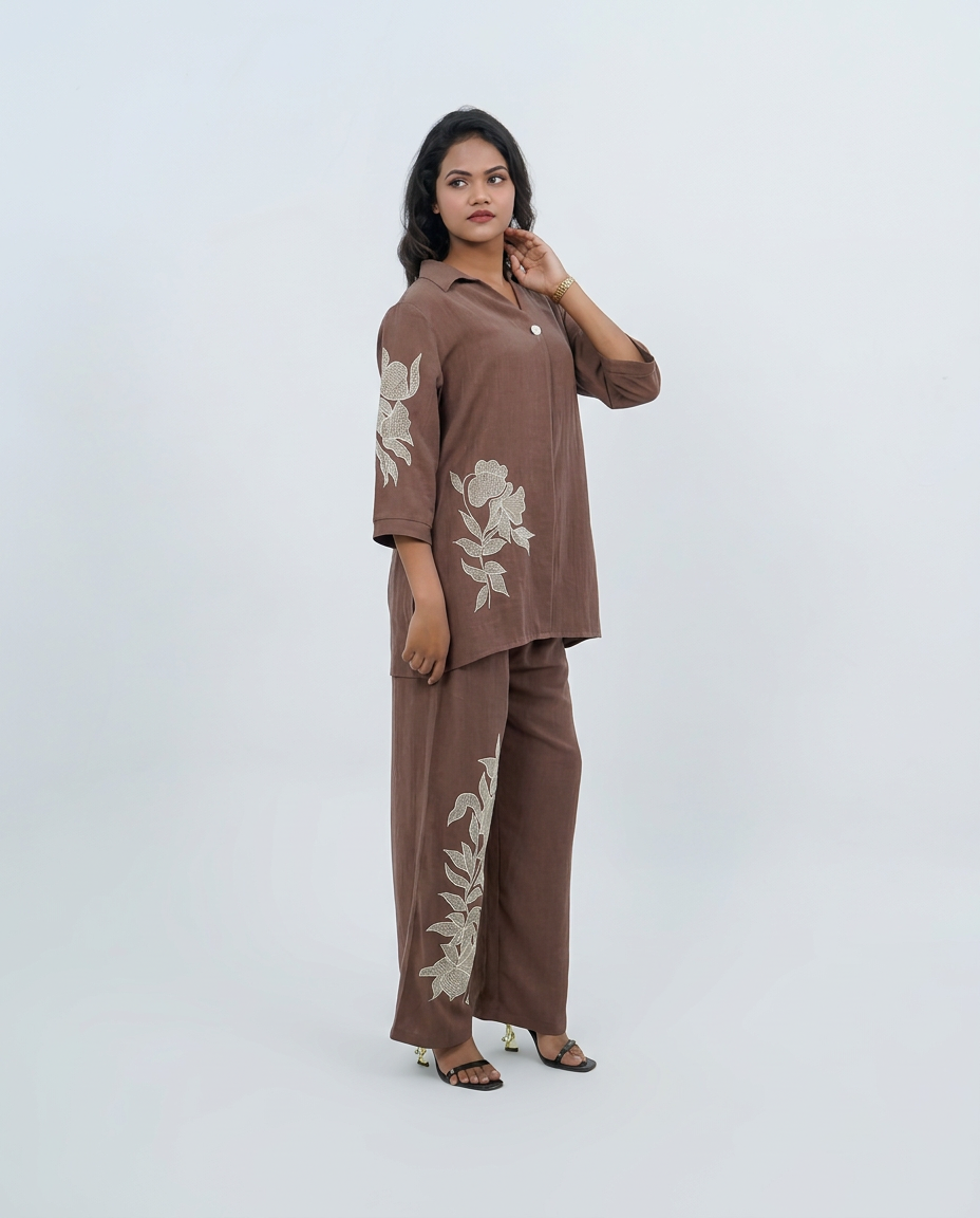 BROWN Embroidered Cord-set