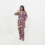 Purple Floral Print Cord-set