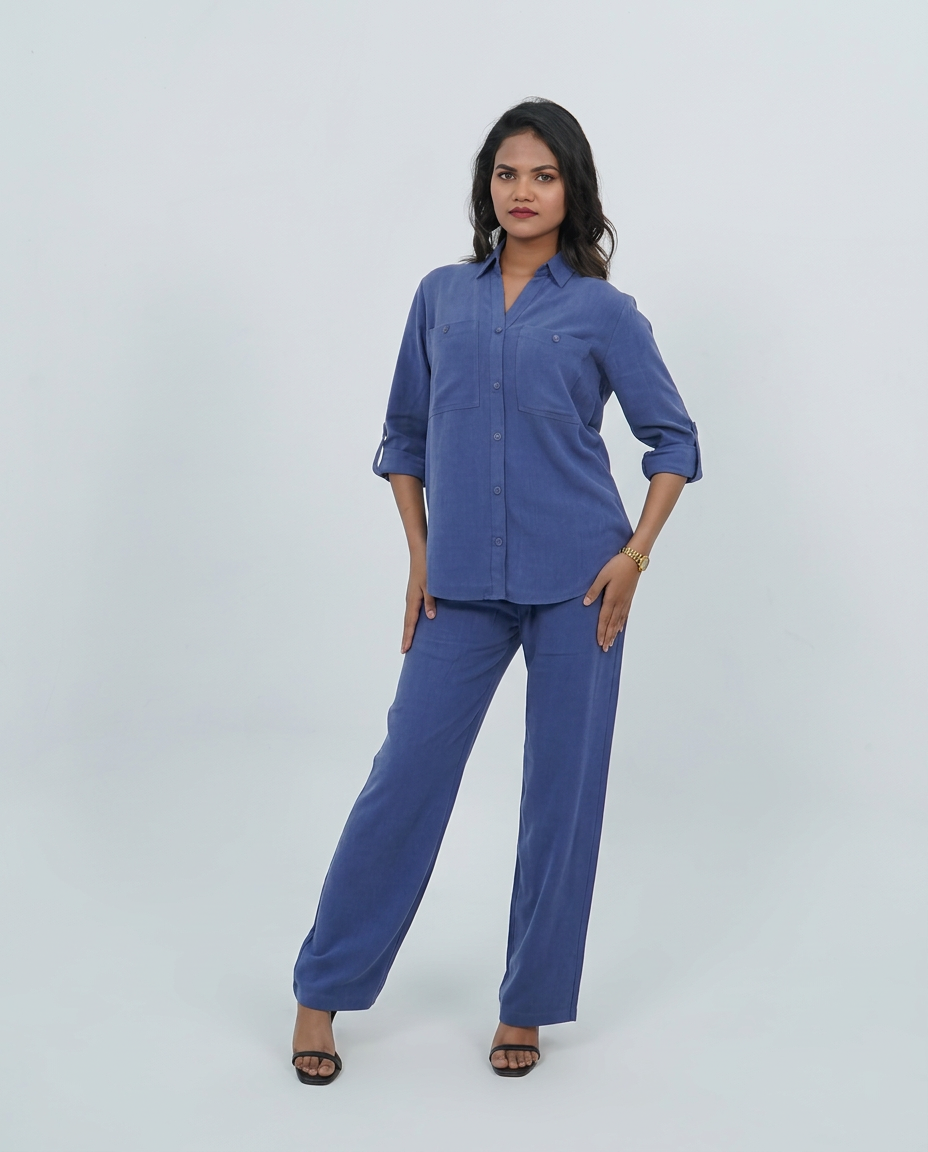 Navy Cotton Cord-set