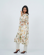 Cream cotton Kurta set