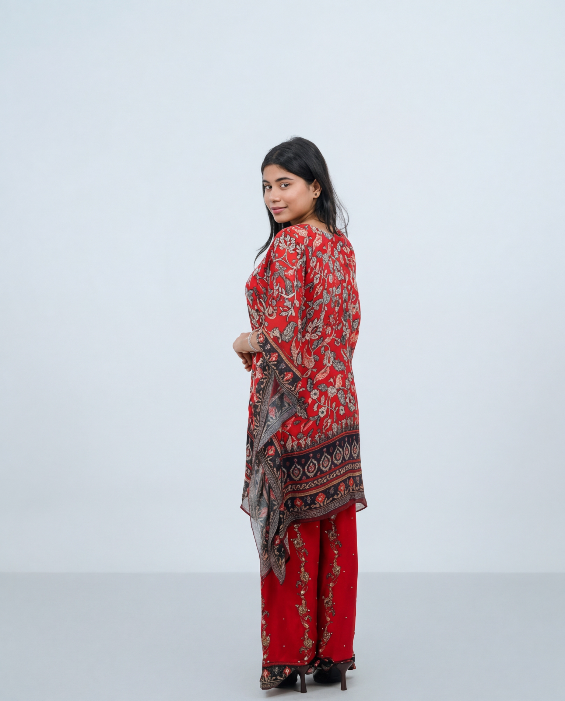 Muslin Printed Kaftan Cord-set