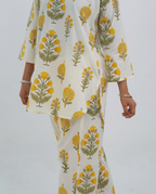 White Cotton Floral Cord-set