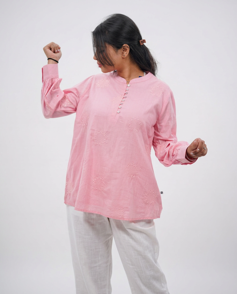 Charming Pink Cotton Top