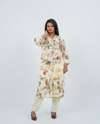 Cream cotton Kurta set