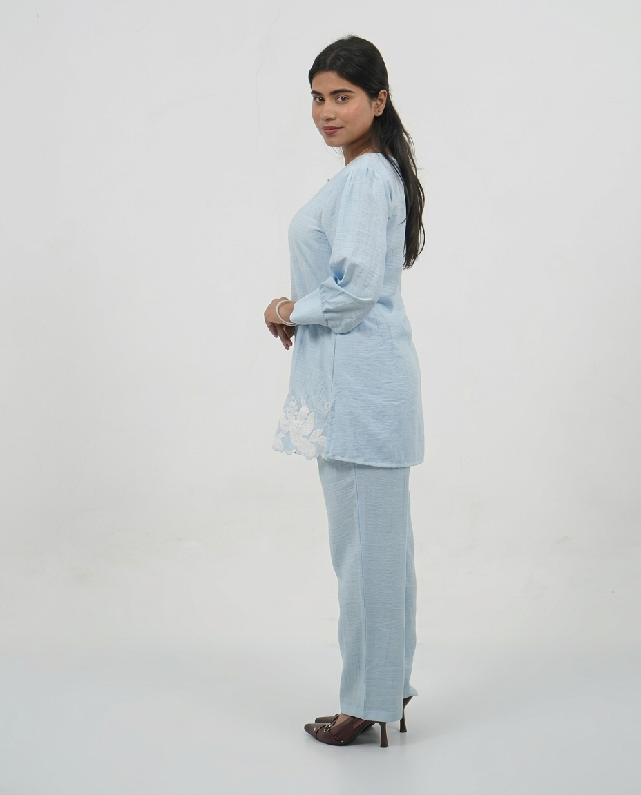 Sky Blue Cotton Cord-set
