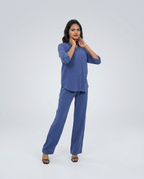 Navy Cotton Cord-set