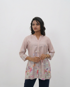 Soft Pastel Baby Pink Floral Top