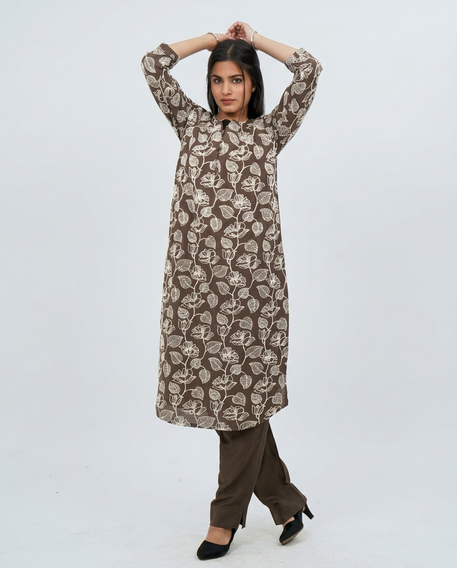 Brown Kurta  set