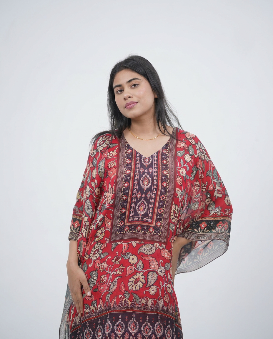 Muslin Printed Kaftan Cord-set