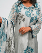 Light Grey Base Kurta Set
