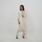 Off-White Cutwork Kurta  Set