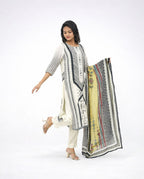 Off-White Crepe Kurta set