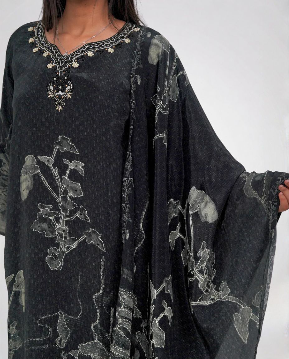 Black Georgette Kurta set