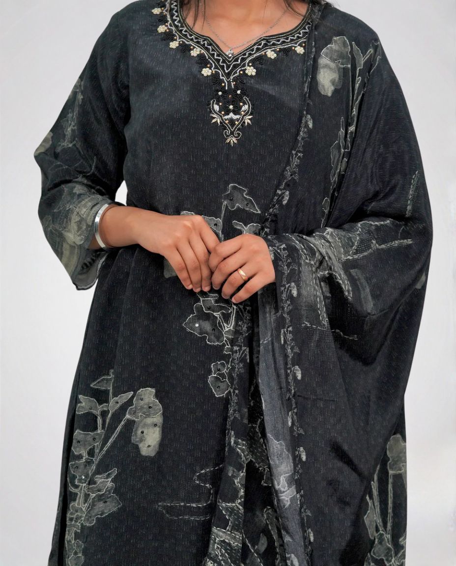 Black Georgette Kurta set