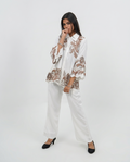 White Embroidered Cord-set
