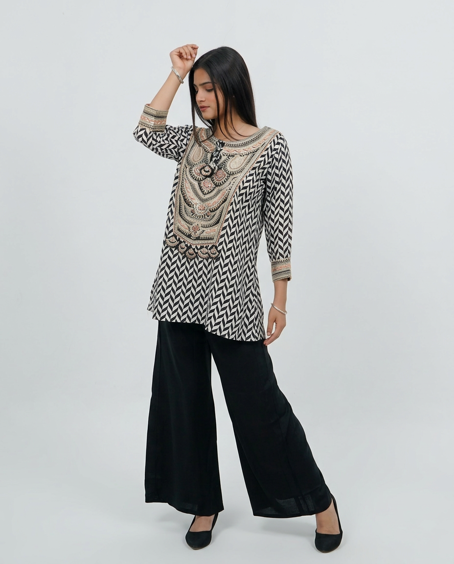 Black & White Geometric Cord-set