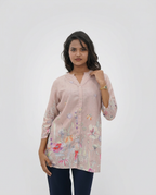 Soft Pastel Baby Pink Floral Top